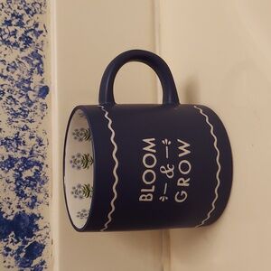 BLOOM & GROW GARDEN COFFEE MUG - CERAMIC LG 16 oz. BLUE BNWT SO 5☆ 1 LEFT!